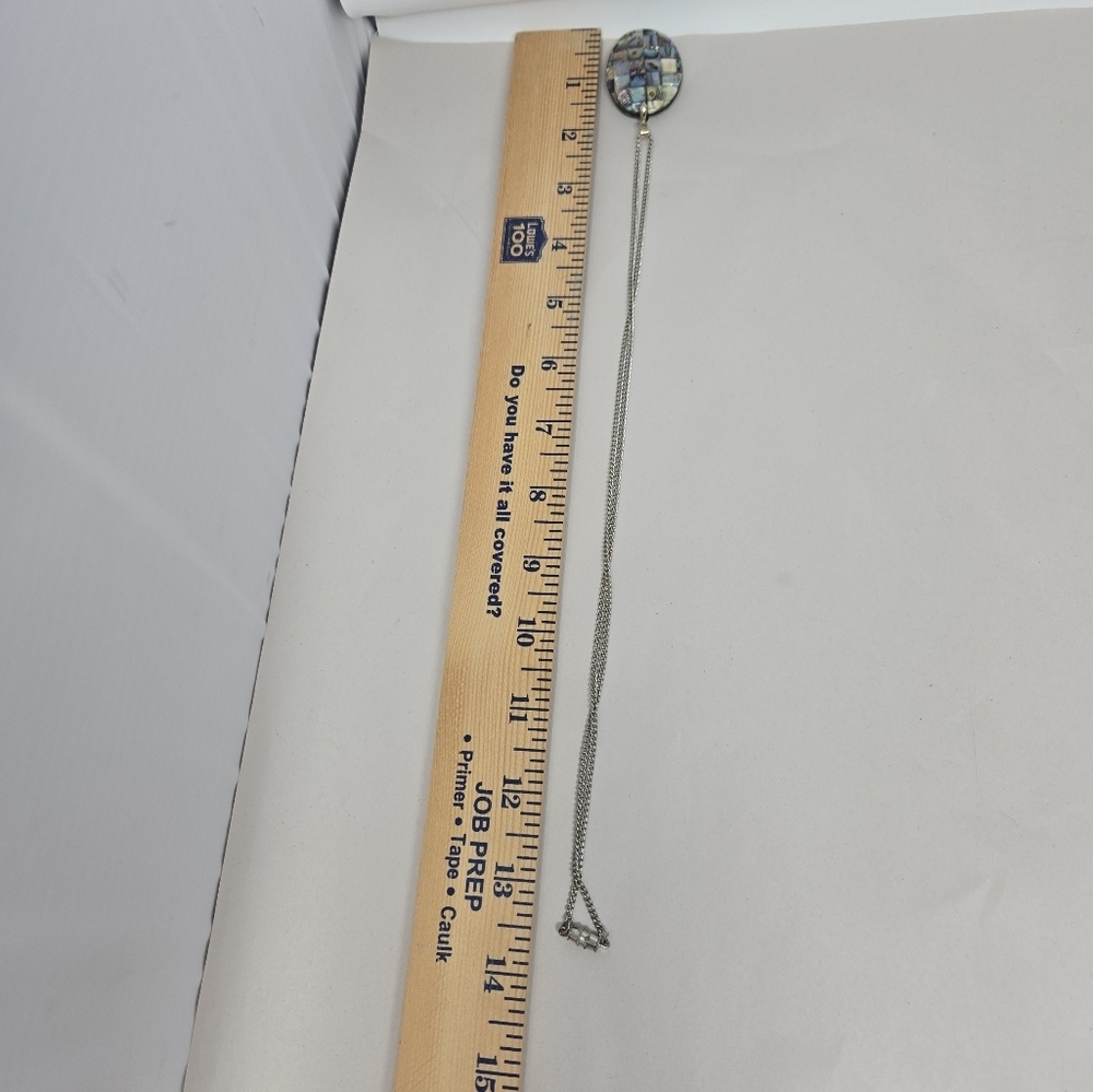 Abalone Shell Patchwork Pendant 18kcp With Silver… - image 8